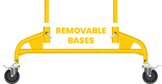 A graphic showing where the base can be removed from the unit.